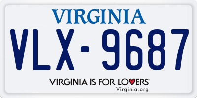 VA license plate VLX9687