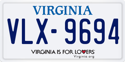 VA license plate VLX9694