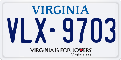 VA license plate VLX9703