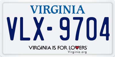 VA license plate VLX9704