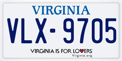 VA license plate VLX9705