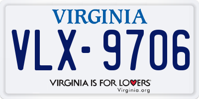 VA license plate VLX9706