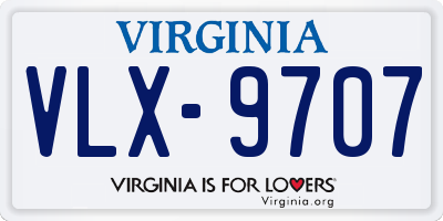 VA license plate VLX9707