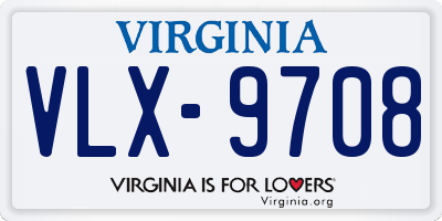 VA license plate VLX9708