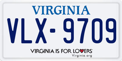 VA license plate VLX9709