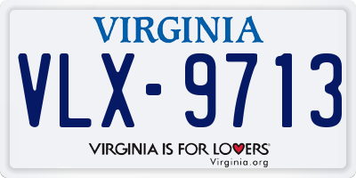 VA license plate VLX9713