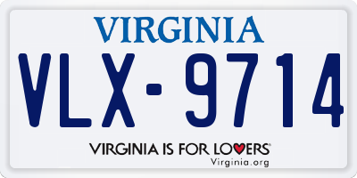 VA license plate VLX9714