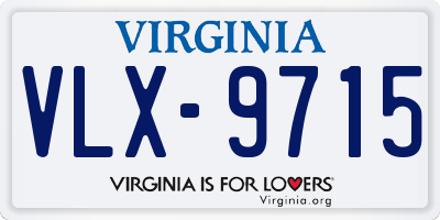 VA license plate VLX9715