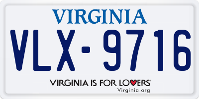 VA license plate VLX9716