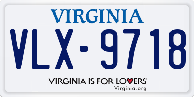 VA license plate VLX9718