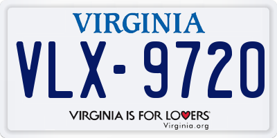 VA license plate VLX9720