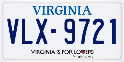 VA license plate VLX9721