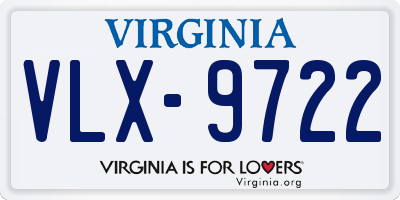 VA license plate VLX9722