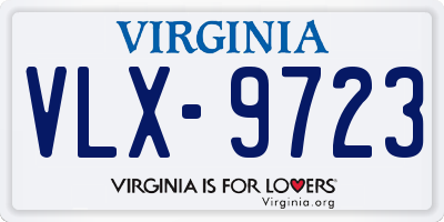 VA license plate VLX9723