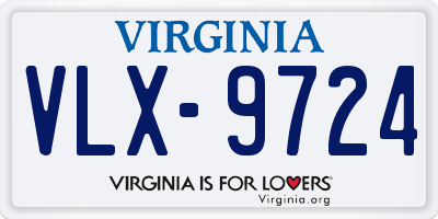 VA license plate VLX9724