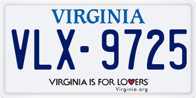 VA license plate VLX9725