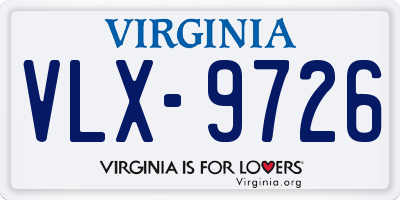 VA license plate VLX9726