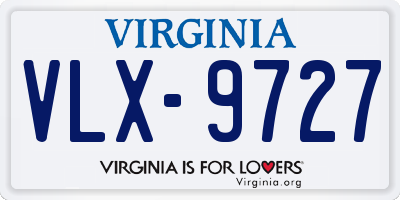 VA license plate VLX9727