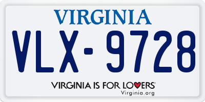 VA license plate VLX9728