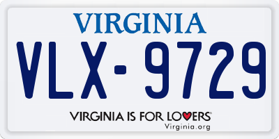 VA license plate VLX9729