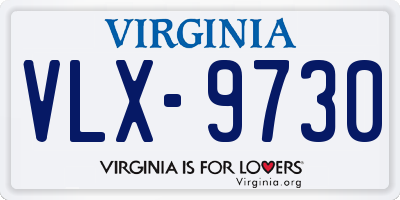 VA license plate VLX9730