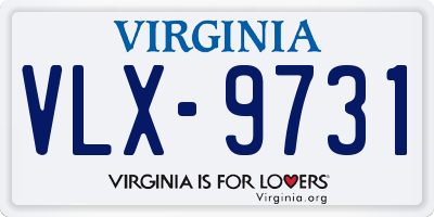 VA license plate VLX9731