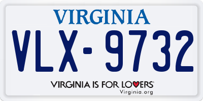 VA license plate VLX9732