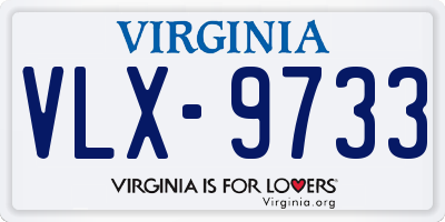 VA license plate VLX9733