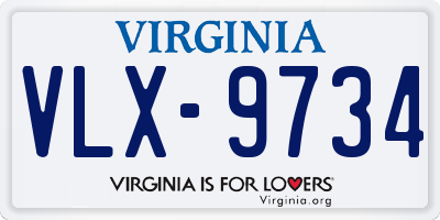 VA license plate VLX9734