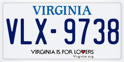 VA license plate VLX9738