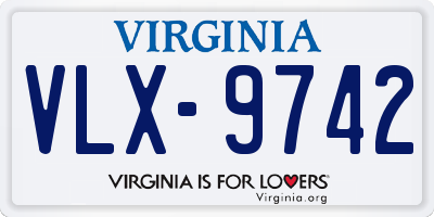 VA license plate VLX9742