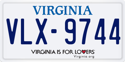 VA license plate VLX9744