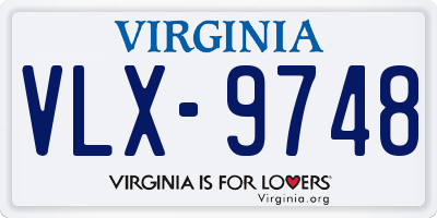 VA license plate VLX9748