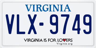 VA license plate VLX9749