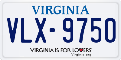 VA license plate VLX9750