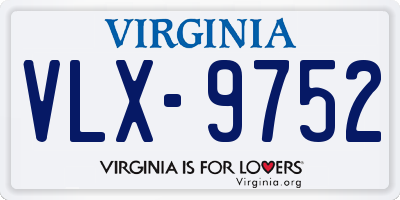 VA license plate VLX9752