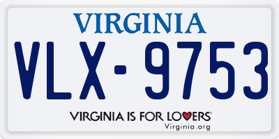 VA license plate VLX9753