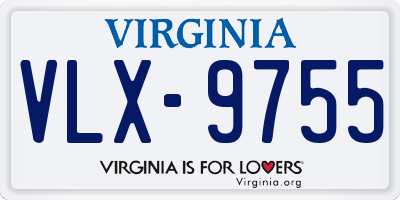 VA license plate VLX9755