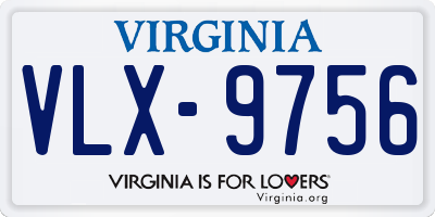 VA license plate VLX9756