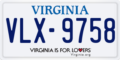 VA license plate VLX9758