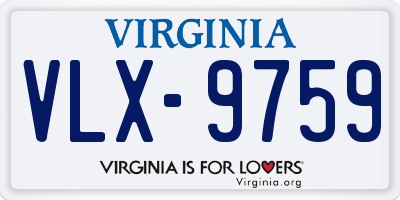 VA license plate VLX9759