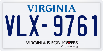 VA license plate VLX9761