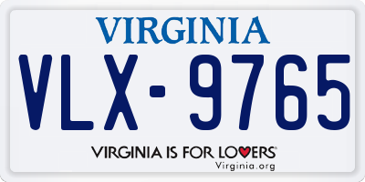 VA license plate VLX9765