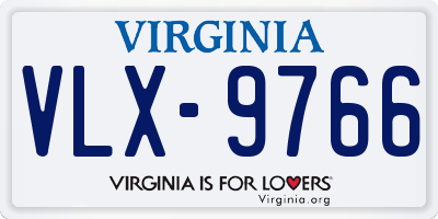 VA license plate VLX9766