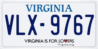 VA license plate VLX9767