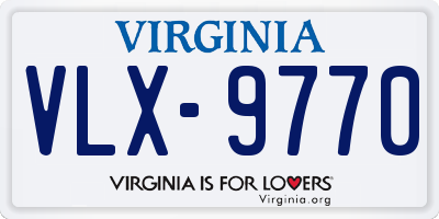 VA license plate VLX9770