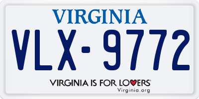 VA license plate VLX9772