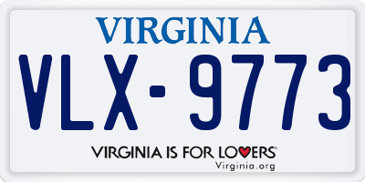 VA license plate VLX9773