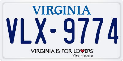 VA license plate VLX9774