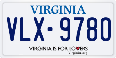 VA license plate VLX9780